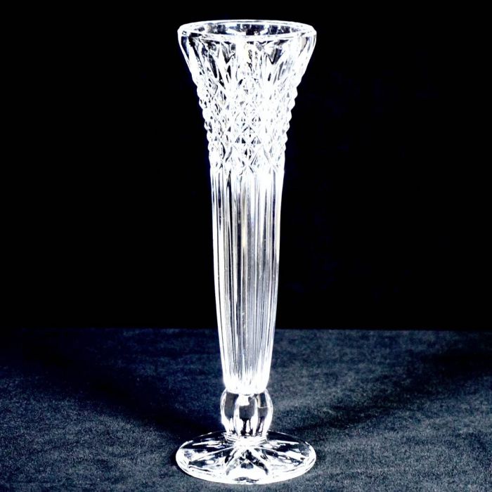 Vintage Czechoslovakia Bohemia Crystal Glass Flower Base Vase Single Vase  Diameter 23cm Estate Sale WTS