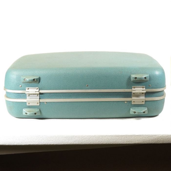 米国ビンテージ　1950～1960年代　アメリカ　Samsonite社 サムソナイト　スーツケース　ブルー　幅49㎝　奥行き42㎝　エステートセール  ATN