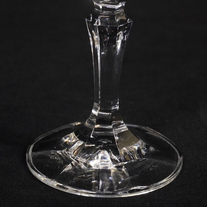 チェコスロバキア　 ボヘミアクリスタルガラス　ハンドカットワイングラス　 ペア　2客セット　高さ18㎝　未使用デッドストック　MYK