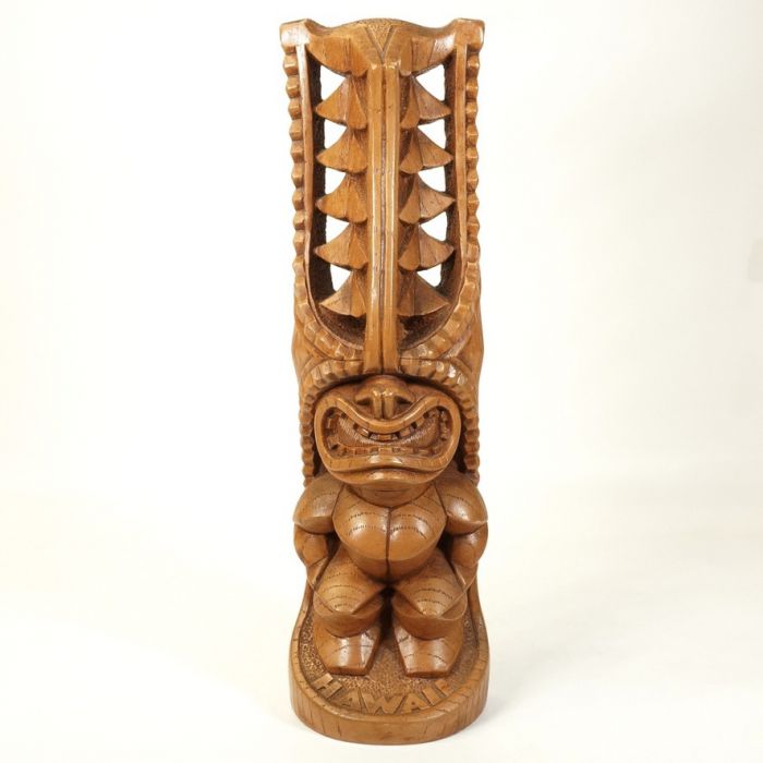 ビンテージ ハワイ 陶器製ティキ像 幅9㎝ 奥行き5.5㎝ 高さ31㎝