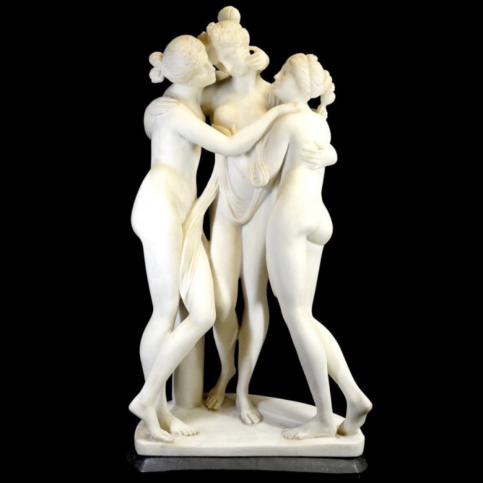 西洋彫刻 イタリア製 人工大理石製彫刻像「三美神」ギリシャ神話の3人