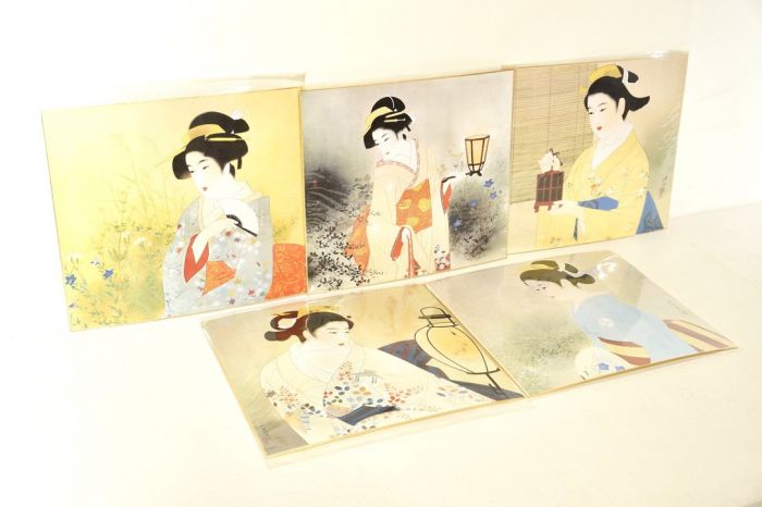 伊東深水 美人画 資産価値 美術品 時代物 陶器-