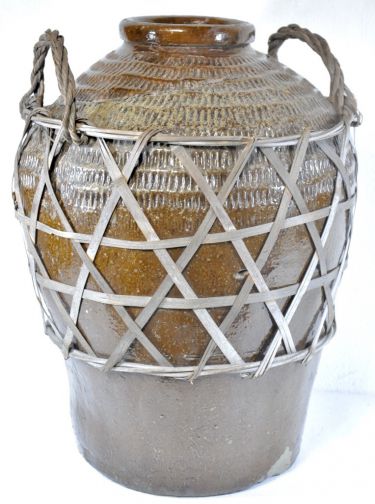 50% OFF! Early Showa period Water bottle Sake bowl Diameter 33 cm Height 48 cm Bamboo basket with handle A living tool for the citizens of the time! The taste is wonderful! Estate Sale HKT