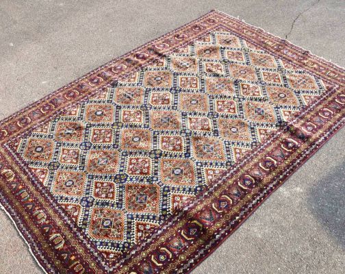 Specials! Vintage 1970s Persian Carpet Yarame Classic Pattern Overhaul Plant Dyed Wool 195cm × 295cm Gari SCC