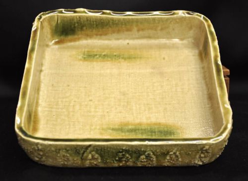 Sold out special price! Period Seto Kiseto square bowl Willow kiln Kawamura Suzuriyama Masterpiece With both box Good condition! Collector's collection IKT