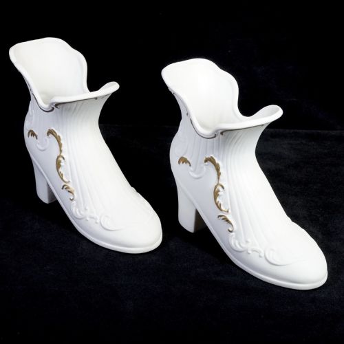 50％OFF！　昭和ビンテージ　SETO CRAFT製 陶器製ブーツ型花瓶　2点セット ブーツ型のお洒落な花瓶　オブジェとしても素敵！　ATN