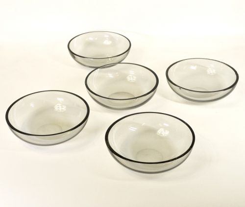 Vintage Mid-Century Modern Glass Bowl Set of 5 Diameter 12.5cm Height 4cm Simple and looks great with any food! SHM