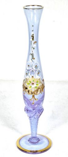 Sold out! Vintage Italian Venetian Glass Genuine Gold Flower Twisted Stem Flower Base Murano Vase Single Flower Vase Height 22㎝ AYS