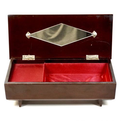 Showa vintage jewelry box with mirror As a tasteful jewelry and accessory case * The music box is immobile Width 25 cm Depth 11 cm FYO