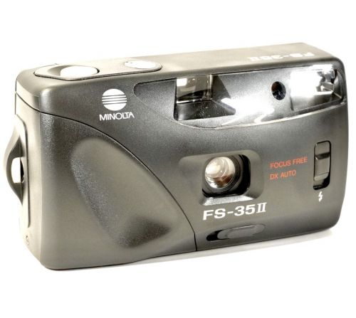 1991 year MINOLTA Minolta FS-35Ⅱ compact film camera 35mm/F4.5 unused goods operation verification settled box attached AA battery drive HYK