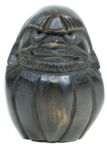 Sold out! Period wood carved Daruma statue Daruma Itto carving Small tasteful objects! Height 8cm Estate Sale! KYK