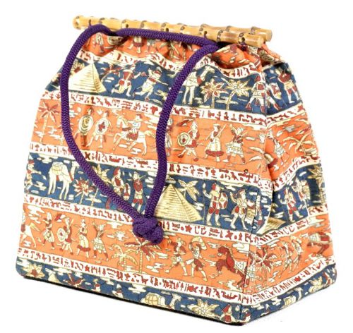 Sold out! Egyptian crest drawstring bag with gusset Handmade mural Width 19 cm Height 20 cm The taste of hand dyeing is wonderful! Estate Sale ISM