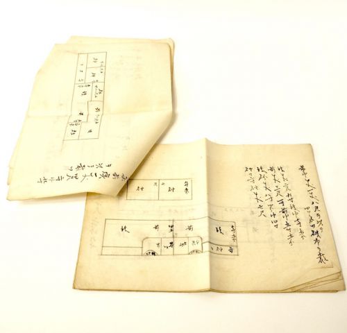 大正～昭和初期　着物の裁断表　全10枚綴り 家庭で大切されてきた手作り着物の裁断表 大正～昭和期の一般家庭の歴史資料として