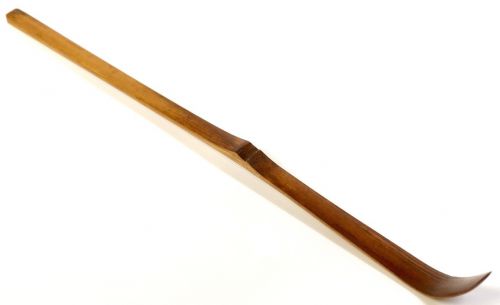 Vintage black bamboo tea scoop, tea utensils, length 18.5cm