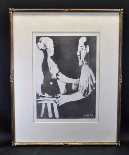 Pablo Picasso Pable Pocasso "Painter and Model" 1963 lithograph with warranty 33/150 Estate sale! SMS