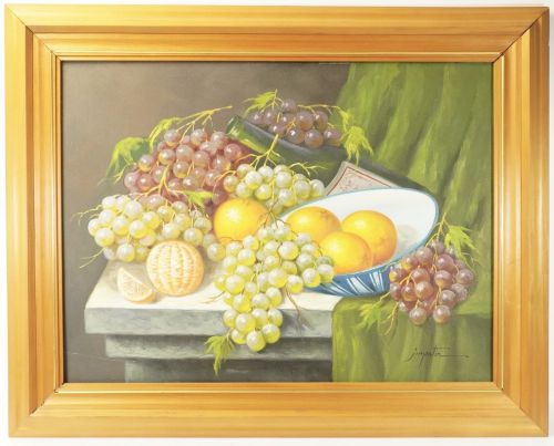 Vintage Fruit/Fruit Still Life Oil Painting Style Print No. 12 Painting Overseas Artwork Framed Item Width 75cm Height 60cm KEK