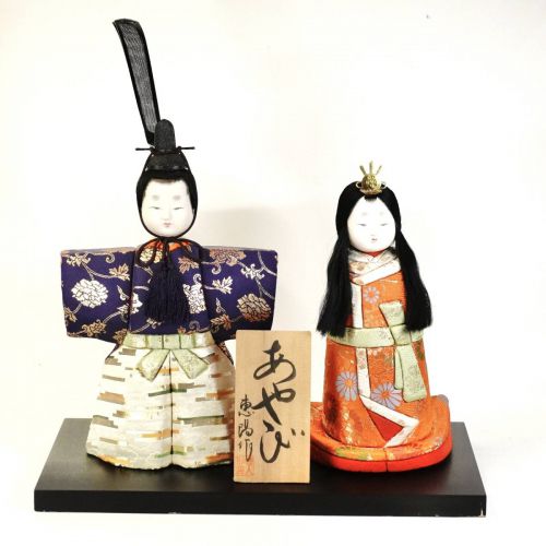 Standing Hina Kimekomi Hina Dolls by Keiyo Width 36cm X Depth 17.5cm X Height 40cm Artist's work Superb condition Hinamatsuri Peach Festival Easy to decorate small size HHT