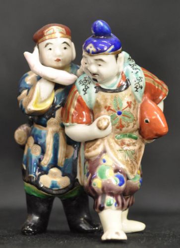 Sold out! Jidaimono Meiji-Taisho period Kutani ware Ebisu-sama and Daikoku-sama Ceramic Estate Sale! (IKT)