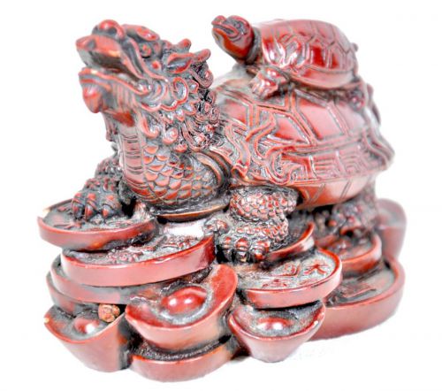50% off! Chinese antiques Chinese antiques Tang items Resin dragon turtle statue Lucky item Invitation Feng Shui financial luck good luck introduction figurine Small size with a diameter of 9 cm! KNA