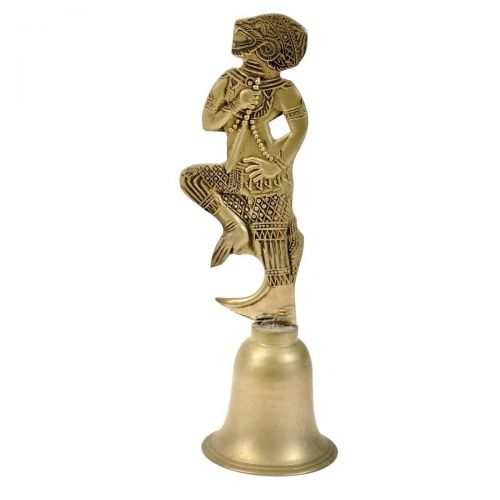 Vintage Thai brass call bell Brass doorbell Diameter 4.5cm Height 15cm A gem with an aged taste! TSM