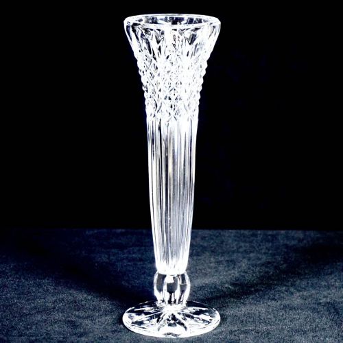ビンテージ　チェコスロバキア　 ボヘミアクリスタルガラス　フラワーベース　 花瓶　一輪挿し　直径23cm　エステートセール　WTS