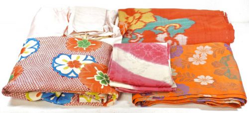Showa Retro Kimono / Yukata Many old cloths Children's kimono obi Handmade fabric Remake Antique Vintage * Slightly dirty stains AYS