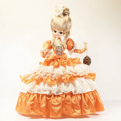 Sold out! Showa Vintage Retro Doll Skiyo Doll Institute Shaped Ribbon Doll Orange Dress 1960s Domestic French Doll Height 59cm KAK