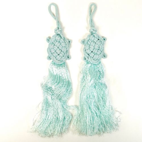 Vintage Decorative Knot Decorative String Lucky Tortoise Knot Tassel Brilliant light blue is wonderful! Estate Sale FYO