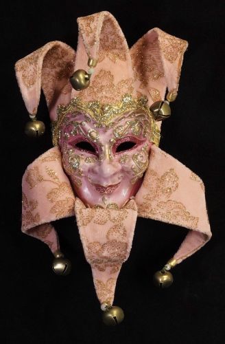 Authentic Italian Burano Island Venetian Mask Masquera Jolly Object/Wall Hanging Decoration Width 17cm Depth 6cm Height 26cm MNK