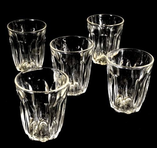 ビンテージ　フランス製　デュラレックス　ピカルディー　 ミニタンブラー　5客セット　 ガラス製グラス　直径6,5cm高さ8cm　FYO