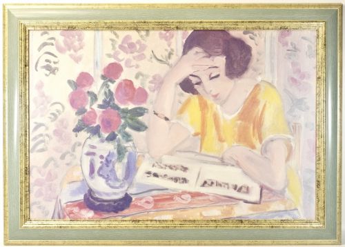 1922 Henri Matisse "Chinese Vase" Print Framed Product Figure Painting Size 15 Painting Art Width 82.5 cm Height 58.5 cm YKT