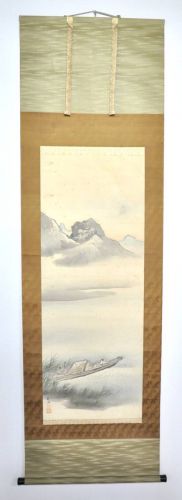 Sold out! Historical Taste Meiji Period Hanging Scroll Eiko 71 Older Inscription ※Stains can be seen here and there Estate sale KJK