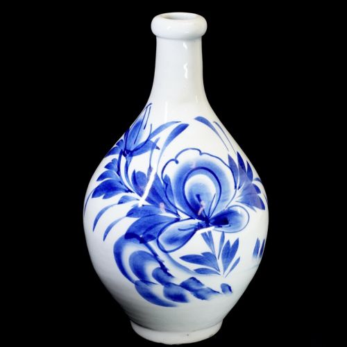 50% OFF Early Showa period Japanese antique Imari ware Sometsuke peony tokkuri Commuting tokkuri 1 sho Liquor vessel Height 28cm It is also wonderful as a modern flavor vase! ATN