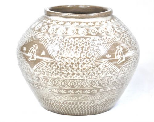 Sold out! Goryeo Shaka Mishima Vase Diameter 18cm x Height 14cm Taste vase estate sale! Good condition KJK
