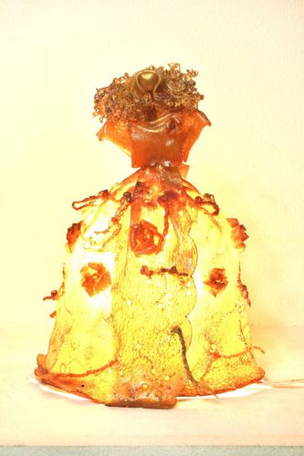 Sold Out! Vintage Interior Lamp Handmade Doll Lamp Dressed Female Statue Estate Sale FAB