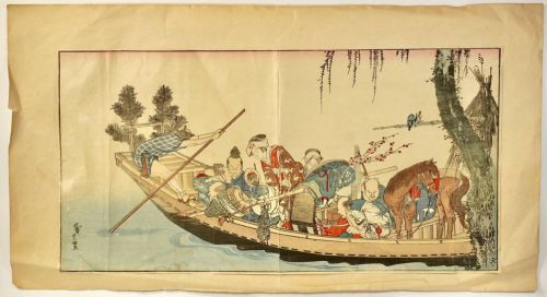 Katsushika Hokusai Ukiyo-e Signed "Hokusai Sori Painting" Landscape Map A work from 1794 to 1798 when he was called Sori A tasteful old painting, as a valuable resource! MYK