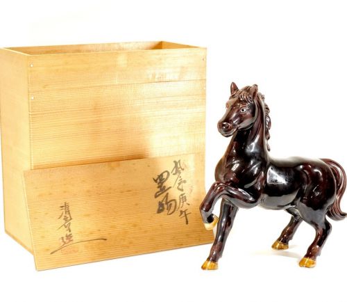 Sold out! Kutani ware Seisho Toukawa Kogo figurine Overglaze porcelain Zodiac object Both box Width 24cm Height 25cm Estate sale HYK