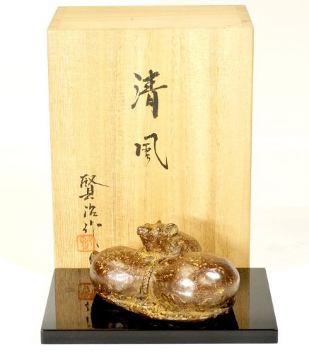 50% OFF! Kenji Zenigame "Seifuu" A mouse on a gourd Bronze statue Object Zodiac figurine Width 10cm Weight 366g Co-box Premium quality Nitten member famous sculptor HYK