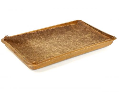 Japanese antique! Period item Honki long square tray Carver's inscription Width 33 cm Depth 20 cm Height 4 cm With old cloth The deep taste of aged wood is wonderful! FYO