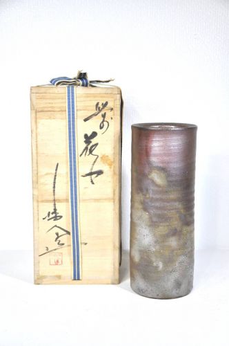 Sold out! Bizen Ware Flower Vase Tennin Kiln Kiyoto Sakakibara With Original Box Taste Bizen Vase Height 21cm Vase Estate Sale KJK