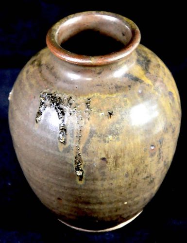 Sold out! Vintage Tanba-yaki Tachikui-yaki Tansen Naturally glazed vase Ash-covered vase A tasteful gem, estate sale from collector's collection IKT