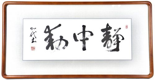 Showa Vintage "Shizuka Dou" Transom Hanging Martial Arts, Words of the Noh World "Shizuchu no Dou" Dynamic Calligraphy Inscription Diameter 63cm! Estate Sale HKY