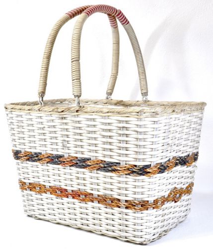 Sold out! Showa retro vintage handbag basket The well-used taste is wonderful! Diameter 31cm Height 38cm Estate sale MSK
