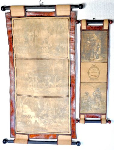 SOLD OUT! Vintage Leather Tapestry Set of 2 Tapestry FAB from reproduction painting by German painter Johann Moritz Lugendas