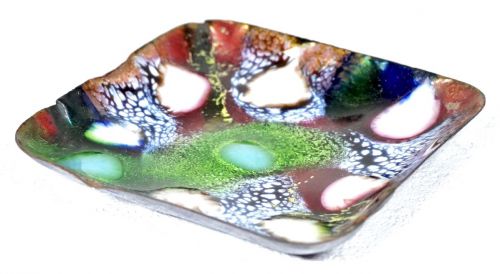 Special selling price! Vintage cloisonne small plate Width 7cm Depth 7cm Height 1cm Colorful and beautiful! Estate Sale AYS