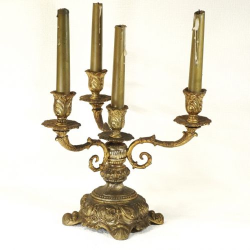 50% OFF! European antique candle holder Brass quadruple candle holder Candle Width 30 cm Height 25 cm ATN, a gem with a wonderful aged taste
