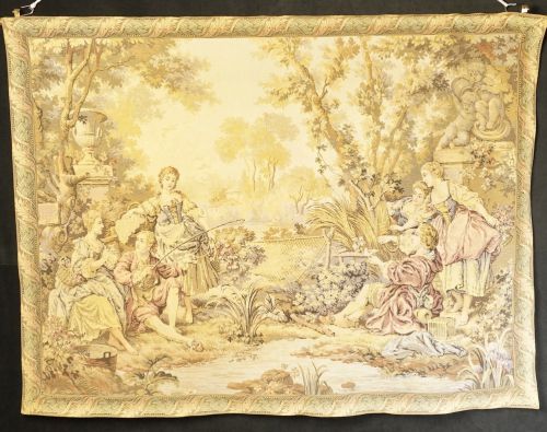 Vintage French Gobelins tapestry Rococo painter Francois Abouche painting Width 140cm Height 106cm ATN