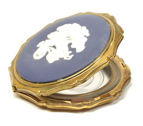 British Vintage England made WEDGWOOD×Stratton Stratton Wedgwood compact mirror powder case hand mirror FYO