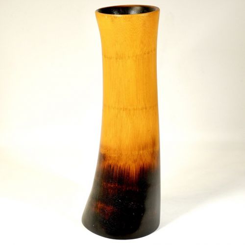 Showa Vintage Soot Bamboo Vase Tea Utensils Vase Diameter 9 cm Height 25.5 cm Polished smooth texture, beautiful colors! Estate Sale NNM