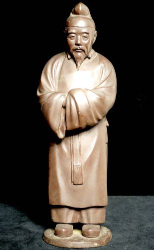 売り切り!　中国古玩　中国古美術　銅像　高さ36cm 重さ3.9kg 味わい素晴らしい銅像です！　エステートセールいたします！　KYA